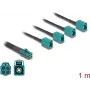 DeLOCK 90140 coaxial cable 1 m Mini FAKRA Z 4 x FAKRA Z Aqua Black