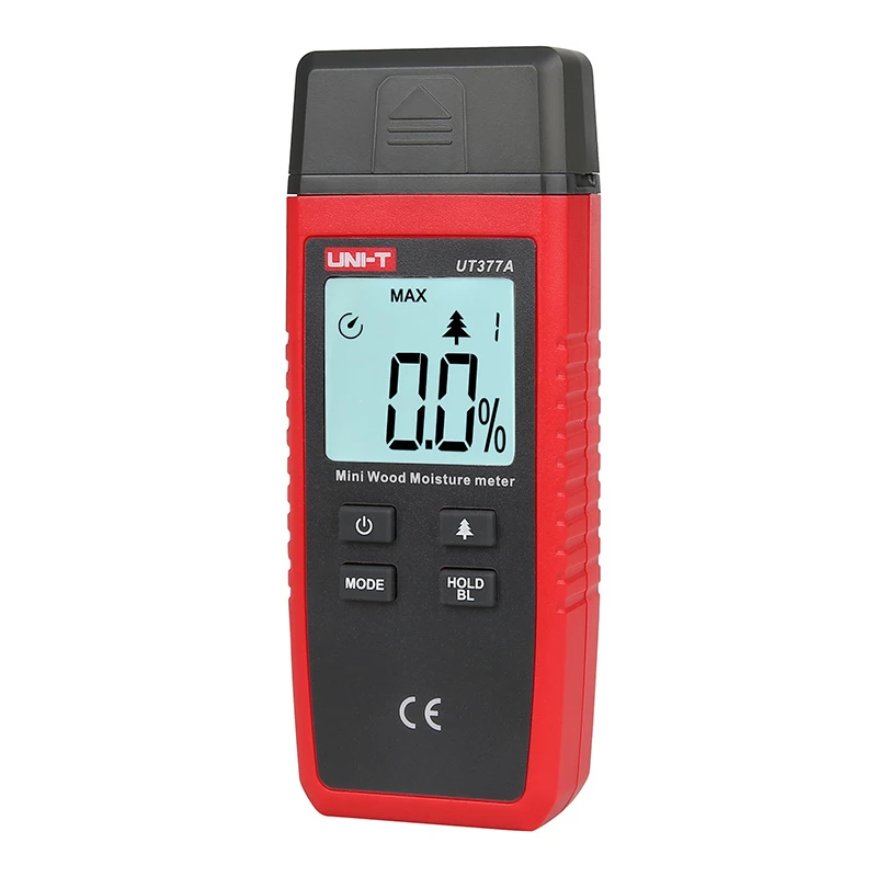 Moisture Meter Unit UT377A for Wood and Building Materials, Compact Handheld Moisture Tester