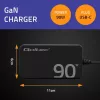 Qoltec 90W GaN Super Fast SLIM Wall Charger | XP | 5-20V | 4.5A | USB-C 3.1 | Laptop | MacBook | Smartphone | + cable
