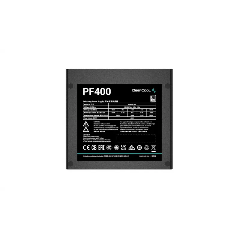Power Supply DeepCool PF400 400W, ATX, Black
