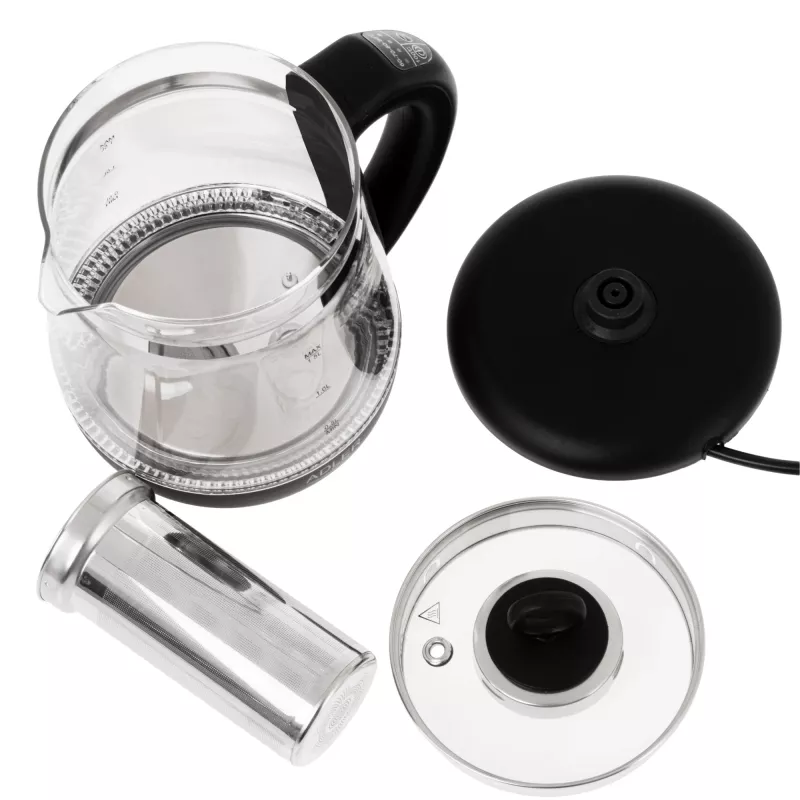 Adler Kettle | AD 1299 | Electric | 2200 W | 1.5 L | Glass | 360° rotational base | Black