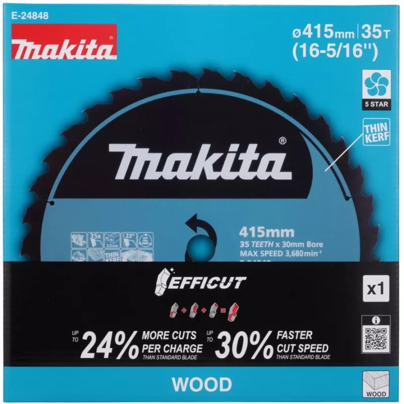Makita E-24848 Saw blade EFFICUT for cordless circular saw HS013G cutting width 2.30 (E-24848)