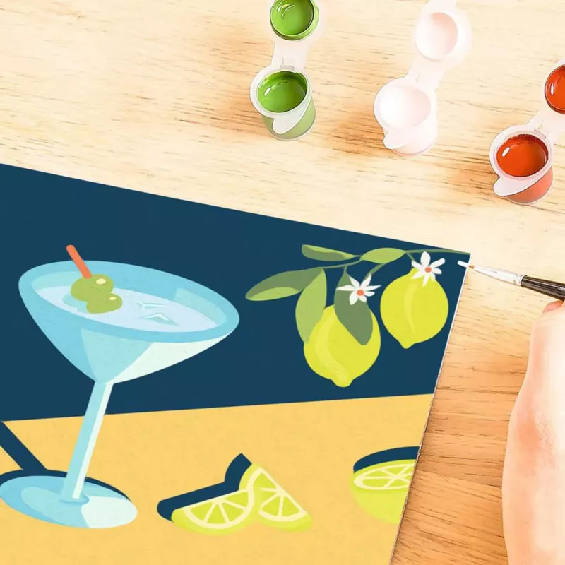 Painting kit Ravensburger CreArt Mocktail Lemon – paint-by-numbers set