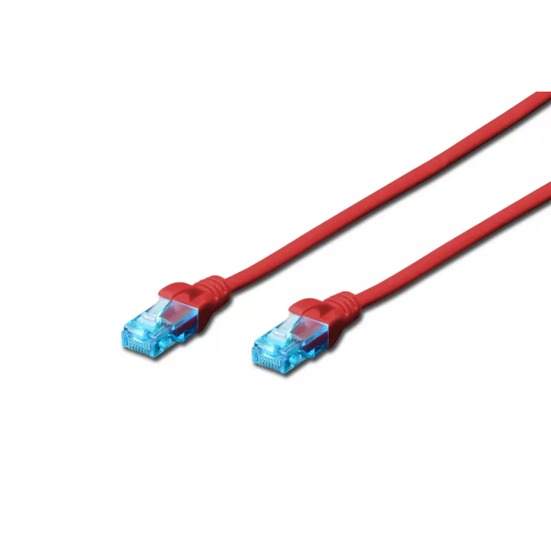 Network patch cord DIGITUS CAT 5e U/UTP, 1 m, RJ-45–RJ-45, red