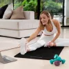 Gymnastic mat for yoga, pilates, fitness, 183x61cm, thickness 6mm, TPE material, black, REBEL ACTIVE