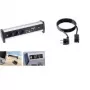 Power extension Bachmann DESK 1 3 AC outlets Black Grey