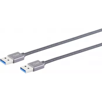 USB Cable S/CONN 13-37020 USB 3.2 Gen 2 1m Grey