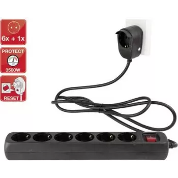 Power Extension REV 0012692514 2m 7 AC Outlets Indoor Black
