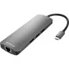 Sharkoon USB 3.0 Type C Combo Adapter interface cards/adapter HDMI, RJ-45, USB 3.2 Gen 1 (3.1 Gen 1)