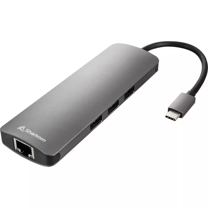 Sharkoon USB 3.0 Type C Combo Adapter interface cards/adapter HDMI, RJ-45, USB 3.2 Gen 1 (3.1 Gen 1)