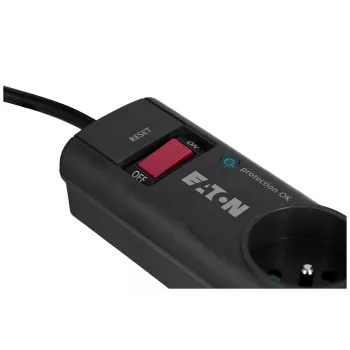 Surge protector strip EATON Power Strip 4 FR — 4 Type E outlets, 1 m cable, 10 A, 2500 W, LED indicators