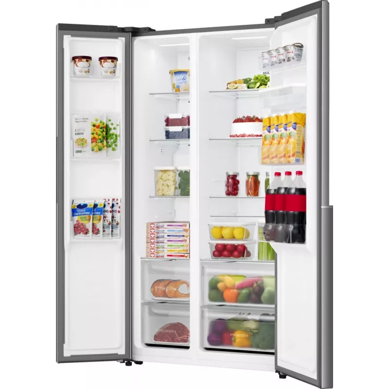Gorenje HZF55082 NRS917E41XWD G400, Freestanding, American door, Grey, 2 door(s), Touch, LED