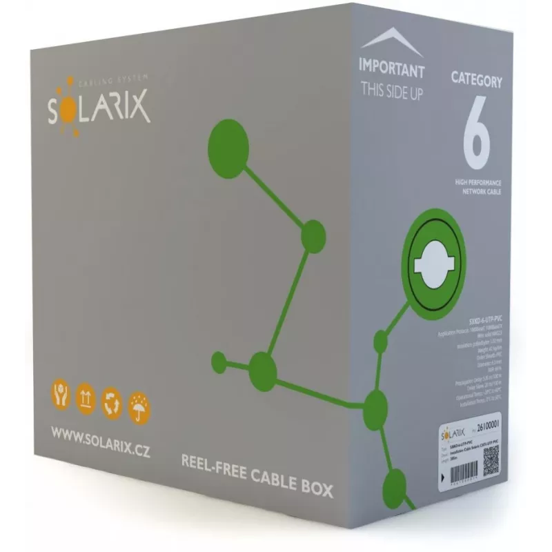 Solarix CAT6 UTP PVC Eca installation cable 305m