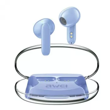 Headphones Awei T85 Bluetooth 5.3 ENC TWS Blue
