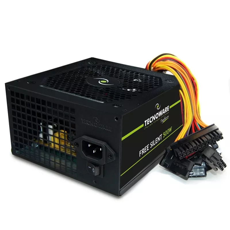 Power Supply Unit TECNOWARE Free Silent 500 W — ATX, 20+4 pin, 120 mm fan, 86% efficiency