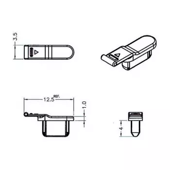 Socket safety cover DELOCK 64033, black, 5×12.5×3.5 mm, pack of 10