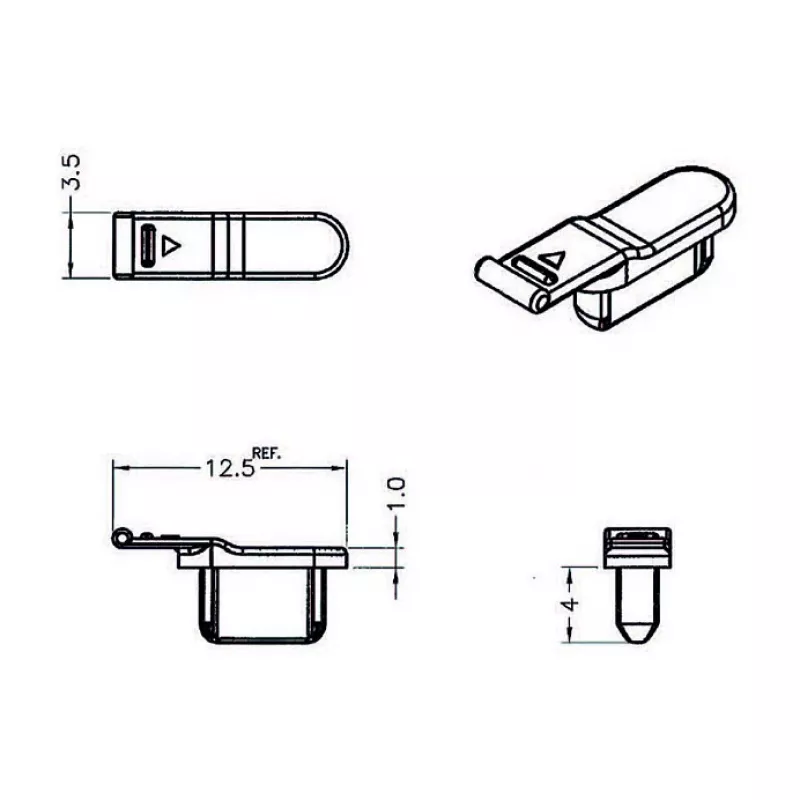 Socket safety cover DELOCK 64033, black, 5×12.5×3.5 mm, pack of 10