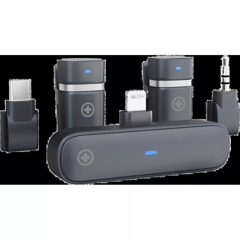 Wireless microphone kit Plusonic PS-TDS9 with USB-C, Lightning and 3.5mm connectors