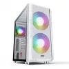 PC Case MODECOM AMIRANI ARGB Midi Tower White — ATX/ITX, 35 cm GPU, 16.5 cm CPU cooler, 2x200 mm fans