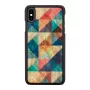 Phone case iKins for iPhone XS Max — mosaic pattern, black