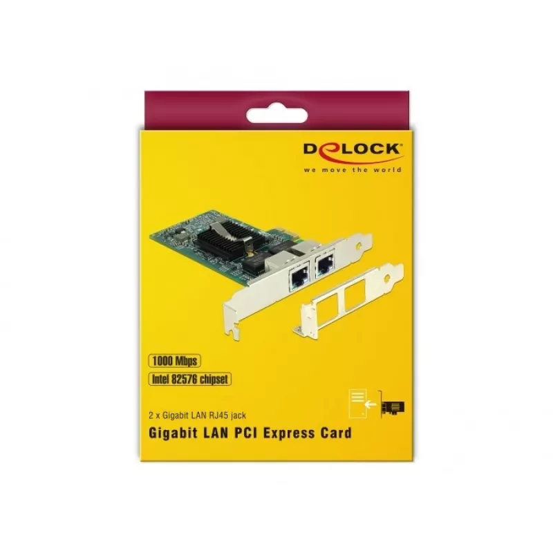 Delock PCIe Card 2x Gigabit LAN Network Adapter