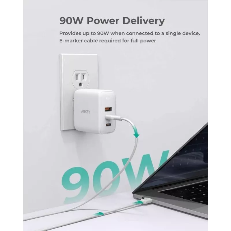 AUKEY PA-B6S White Omni a Mix GaN ultrafast Wal