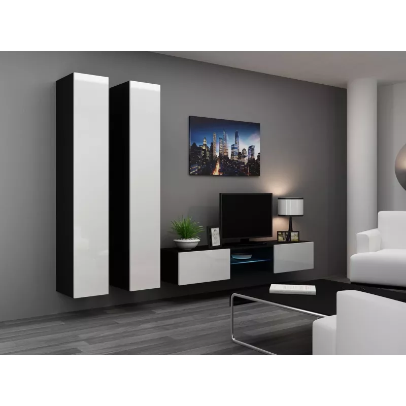 Cama Full cabinet VIGO '180' 180/40/30 white/black gloss