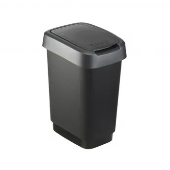 Waste bin Rotho Twist 50 L rectangular polypropylene, 50 L, 602×298×401 mm, black