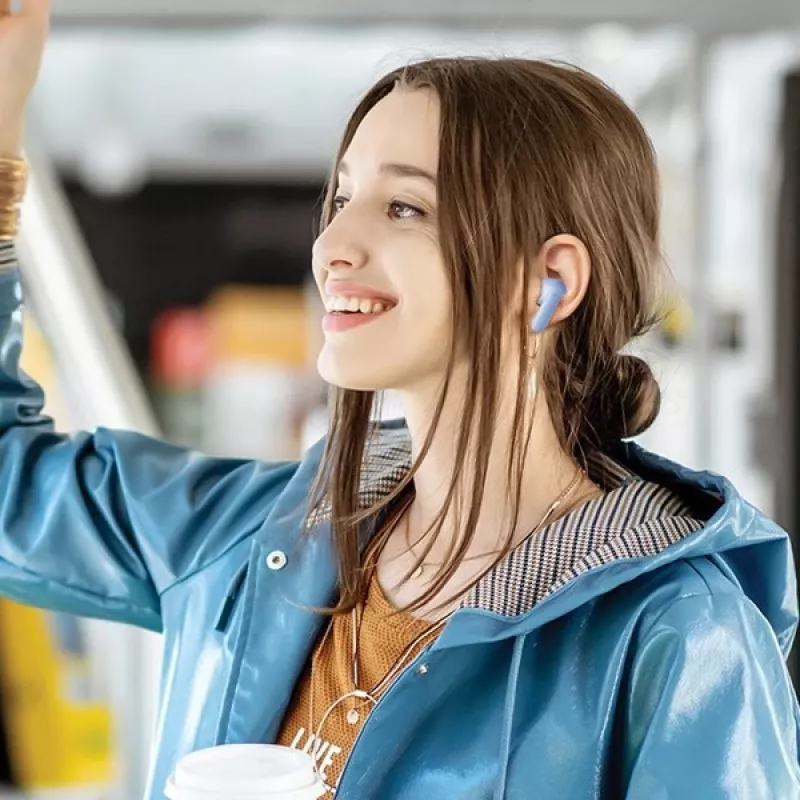 Headphones Awei T85 Bluetooth 5.3 ENC TWS Blue
