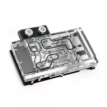 Water block BitsPower Classic VGA BP-VG3070FE — 125×171.4×28.4 mm, 3‑pin RGB, black/silver/transparent