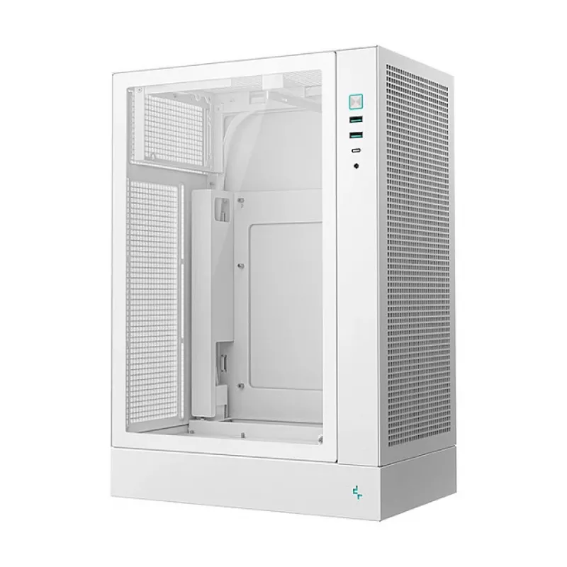 PC case DeepCool CH170 PLUS WH Midi Tower — white, tempered glass, supports micro ATX/mini-ITX, GPU up to 34.2 cm, CPU cooler height 164 mm