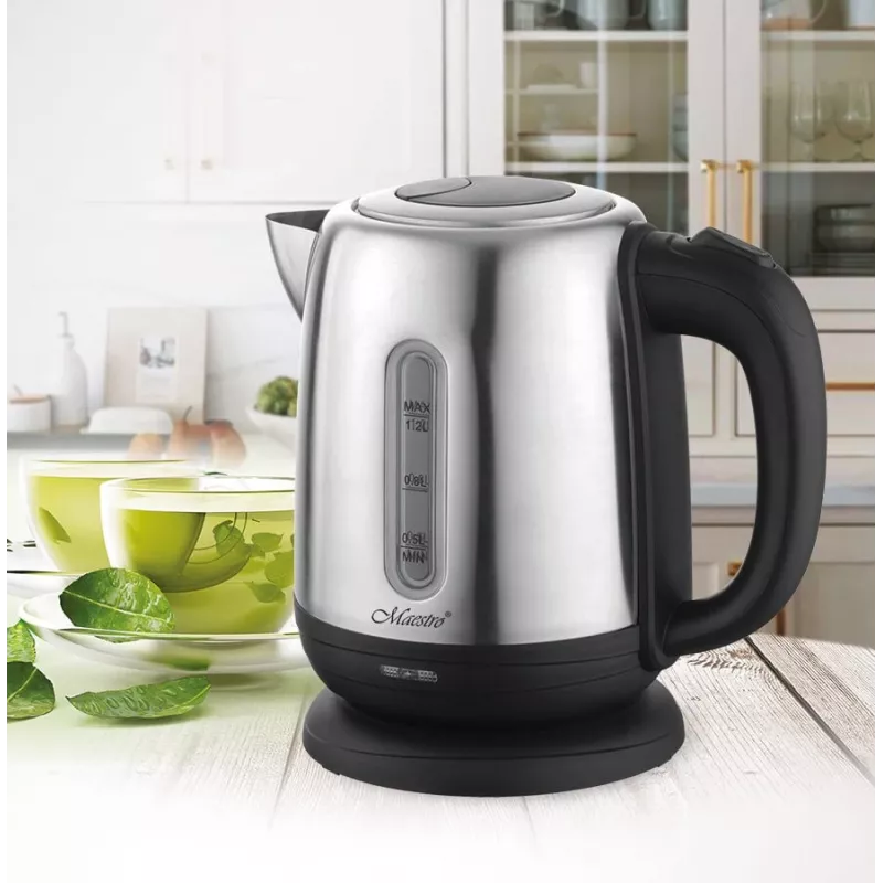 Electric kettle Maestro MR-027 1.2 L 1630 W stainless steel, anti-calc filter, water level indicator