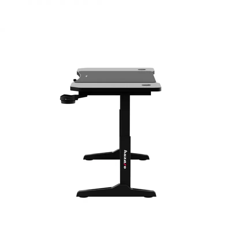 Gaming desk huzaro Hero 3.6 — rectangular 1400×600 mm, height adjustable 560–790 mm, black, H-legs, 15 mm top