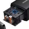 Indoor USB Fast Charger Baseus CCXJ-B01 — 2-port (USB-C PD 20W + USB-A QC3.0 18W), 100–240V, Black