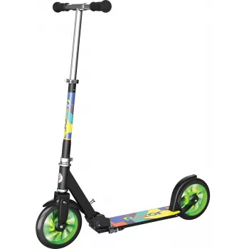 Razor A5 Lux Light-Up Classic Scooter, Green/Multicolour, 200 mm Light-Up Wheels, Foldable, 100 kg Max Load