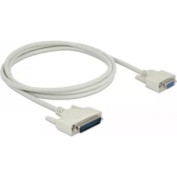 Serial cable DELOCK 85524, D-Sub 25 pin to D-Sub 9 pin, 2 m, beige