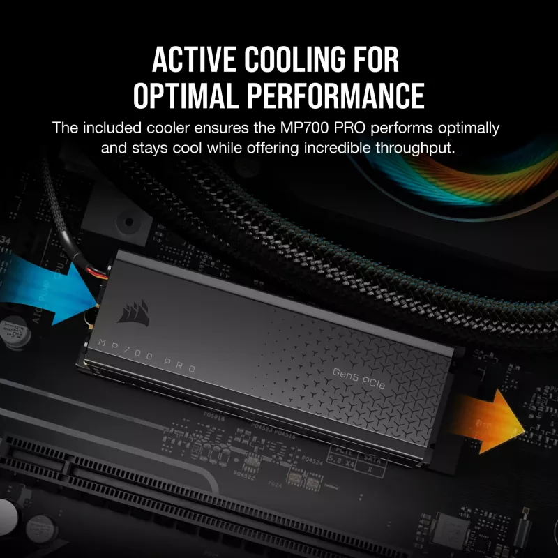 CORSAIR MP700 PRO - SSD - 1TB - intern - M.2 2280 - PCI Express 5,0 x4 (NVMe) - 256-Bit-AES (CSSD-F1000GBMP700PRO)