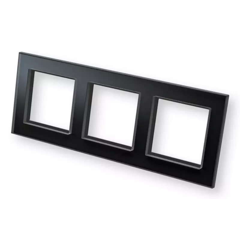 eQ-3 Homematic IP 162150A1 Glass Frame, 3-Gang, Black