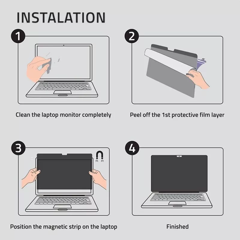 Qoltec Filtro Privacy GDPR per MacBook Air 13 6 Magnetico Protezione Occhi (13.60, 16 : 9), Pellicola Protettiva per Notebook