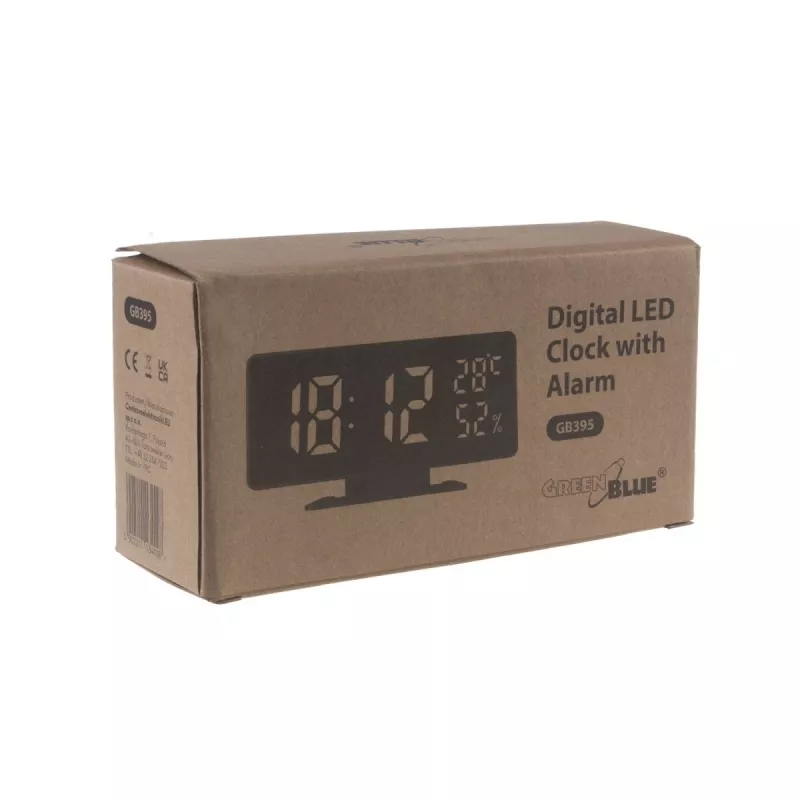 Digital LED alarm clock GreenBlue GB395 with temperature display