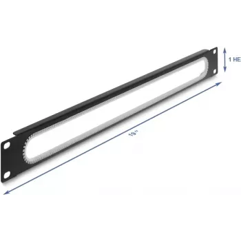Rack Cable Grommet DELOCK 67275 19 inch 1U with Edge Protection, Black