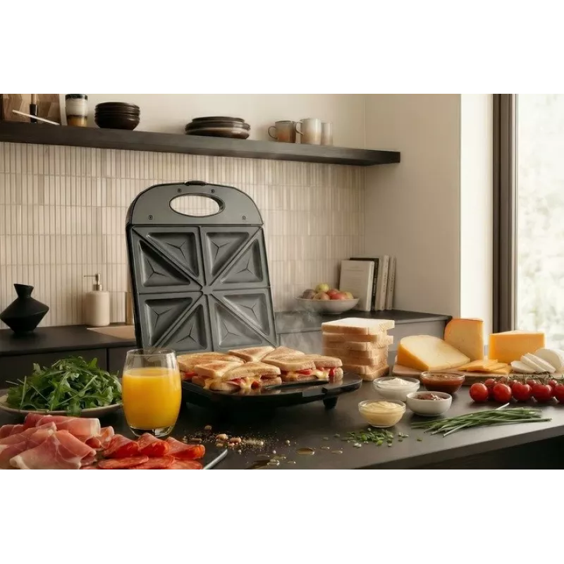 Promis STP 25 XXL sandwich maker, 4 toasts, 1400 W, black