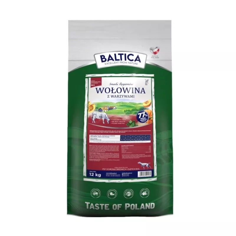 BALTICA regional flavours Medium and large breeds Beef with vegetables - dry dog food - 12kg