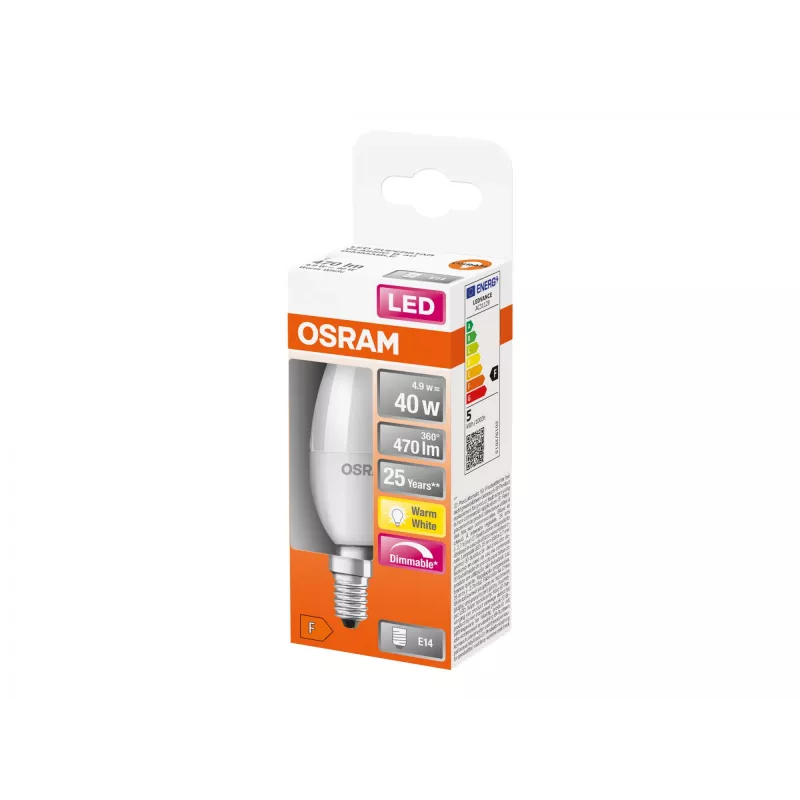 LED bulb Ledvance Parathom Classic E14 4.9 W Warm White, E14 base