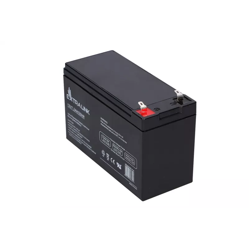 UPS battery Extralink AGM 12V 7.2Ah (7Ah) Sealed Lead Acid VRLA, maintenance-free, black