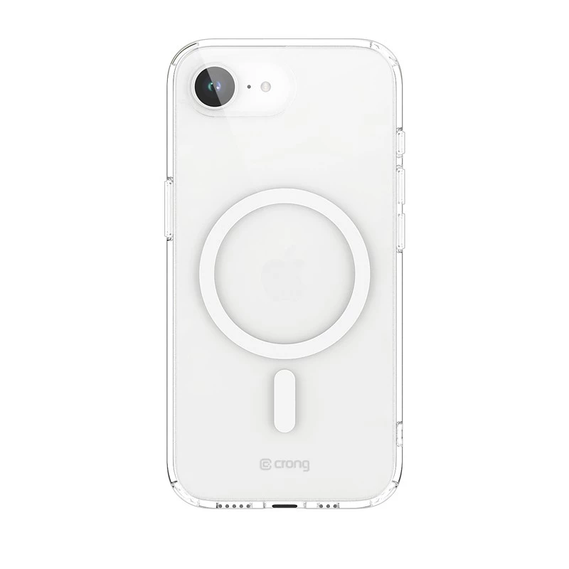 Crong transparent MagSafe case for iPhone 16e — clear protective shell, MagSafe compatible
