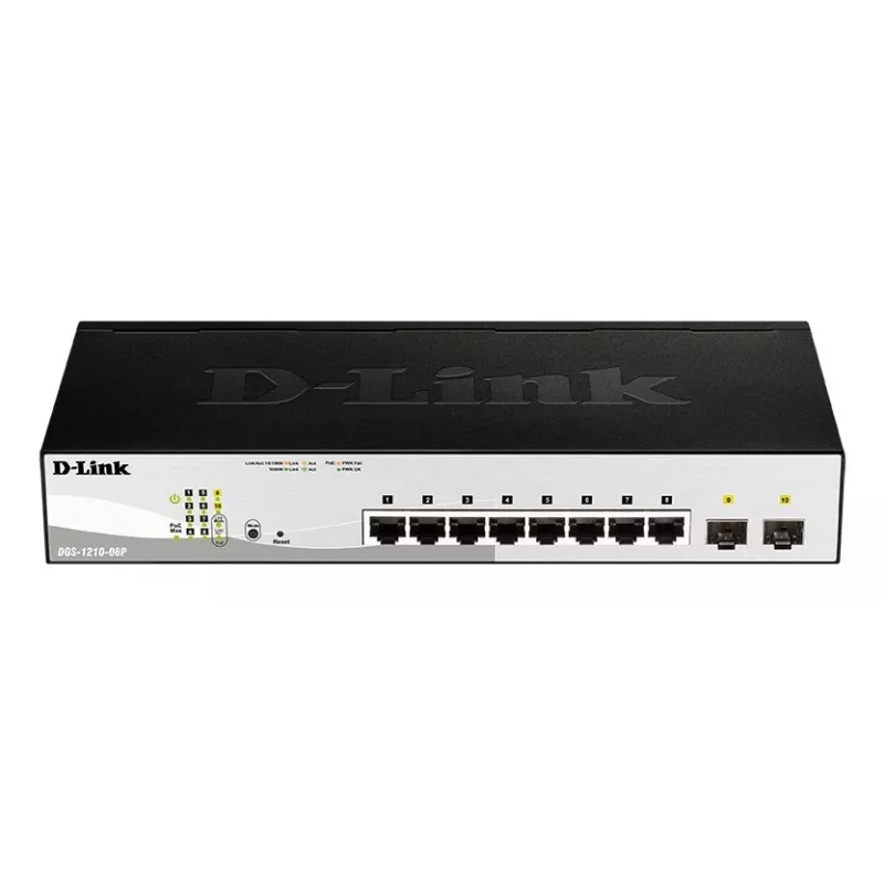 D-Link DGS-1210-08P/E Managed L2 Gigabit Ethernet (10/100/1000) Power over Ethernet (PoE) Black