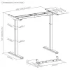 Adjustable Height Table Frame Up Up Bjorn, Gray
