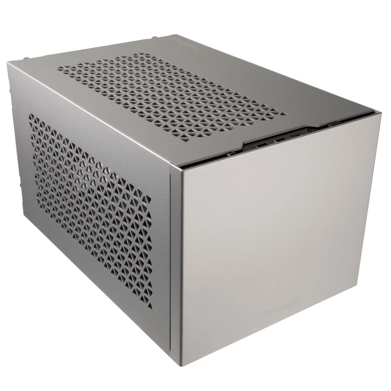 Mini-ITX case SILVERSTONE SST-SG15S, silver aluminum compact chassis