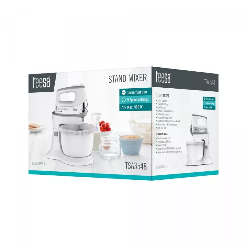 Hand mixer with rotating bowl 500W